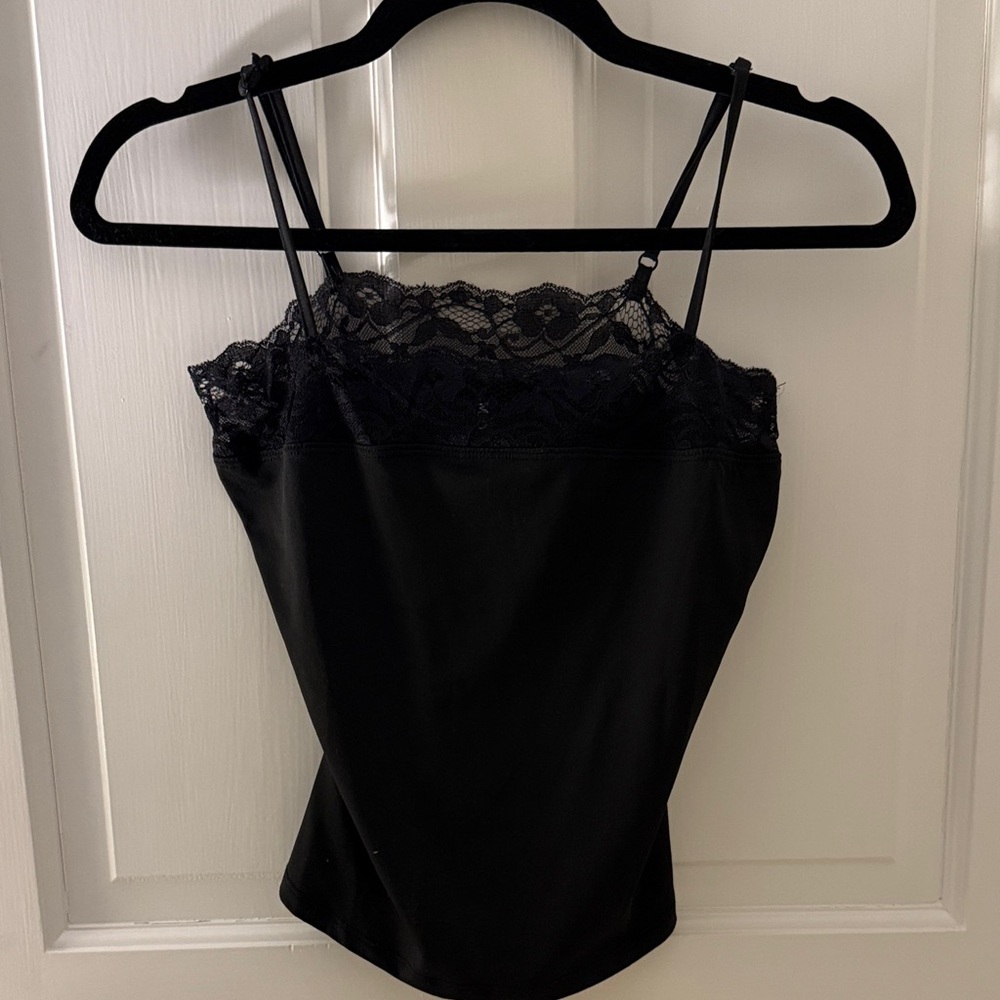 Motel Rocks Black Lace Detail Top